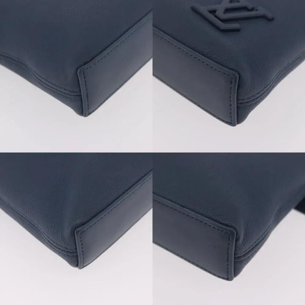 Louis Vuitton Leather Takeoff Pouch Blue